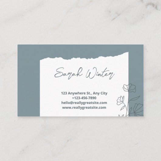 geript papier-minimalistisch Visitekaartje (Achterkant)