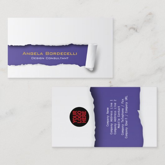 Geript Papier Violet Visitekaartje (Voorkant / Achterkant)