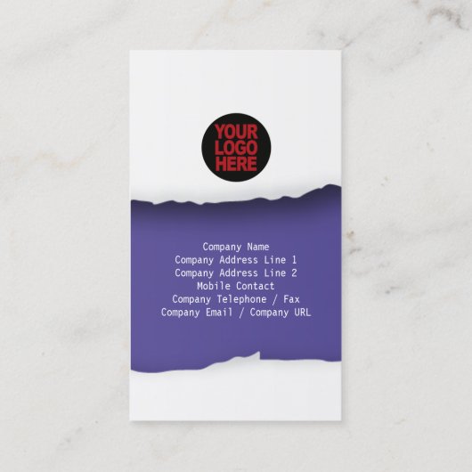 Geript Papier Violet Visitekaartje (Achterkant)