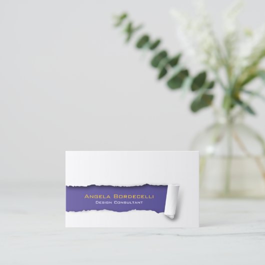 Geript Papier Violet Visitekaartje (Staand voorkant)