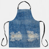 Geripte denim jeans close-up textuur. schort (Voorkant)