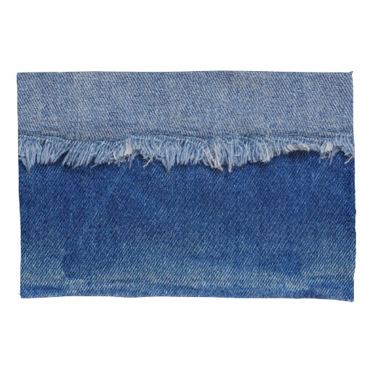 Geripte denim jeans stof achtergrond kussensloop (Voorkant)