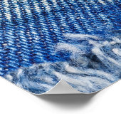 Geripte denim jeans stof achtergrond poster (Hoek)