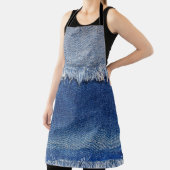 Geripte denim jeans stof achtergrond schort (Insitu)