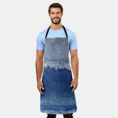 Geripte denim jeans stof achtergrond schort (Gedragen)