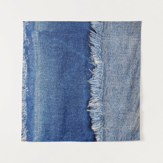 Geripte denim jeans stof achtergrond wandkleed (Voorkant (horizontaal))