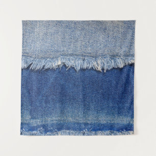 Geripte denim jeans stof achtergrond wandkleed