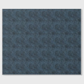 Geripte Faux Silk Moire in Rich Blauwgroen Blauw Cadeaupapier (Vlak)