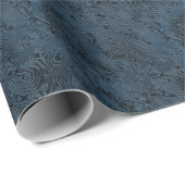 Geripte Faux Silk Moire in Rich Blauwgroen Blauw Cadeaupapier (Rol Hoek)