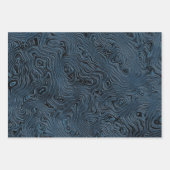 Geripte Faux Silk Moire in Rich Blauwgroen Blauw Inpakpapier Vel (Voorkant)