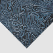 Geripte Faux Silk Moire in Rich Blauwgroen Blauw Tissuepapier (Detail)
