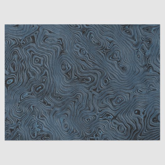 Geripte Faux Silk Moire in Rich Blauwgroen Blauw Tissuepapier (Voorkant)