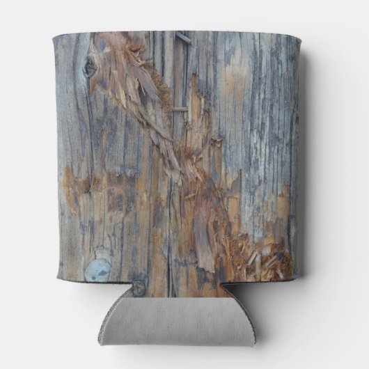 Geripte houten textuur Koelbox of Bier Sleeve Blikjeskoeler (Achterkant)