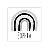 Gerls Cute Modern Rainbow & Name School Bookplate Rubberstempel (Afrduk)