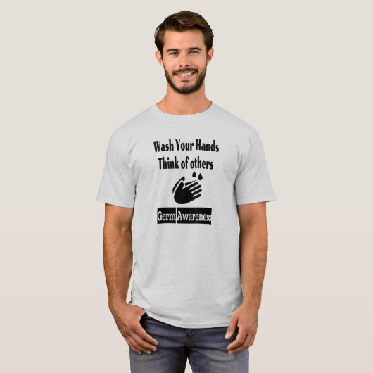 Germ Awareness Mannen Basic T-Shirt (Voorkant volledig)