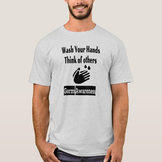 Germ Awareness Mannen Basic T-Shirt (Voorkant)
