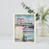 Germaans vintage reisposter gerestaureerd 1888 briefkaart (Staand voorkant)