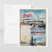 Germaans vintage reisposter gerestaureerd 1888 briefkaart (Voorkant / Achterkant)