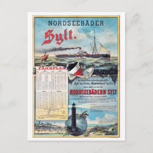 Germaans vintage reisposter gerestaureerd 1888 briefkaart