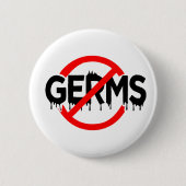 Germafobe No Germs Antibacterial Virus Funny Meme Ronde Button 5,7 Cm (Voorkant)