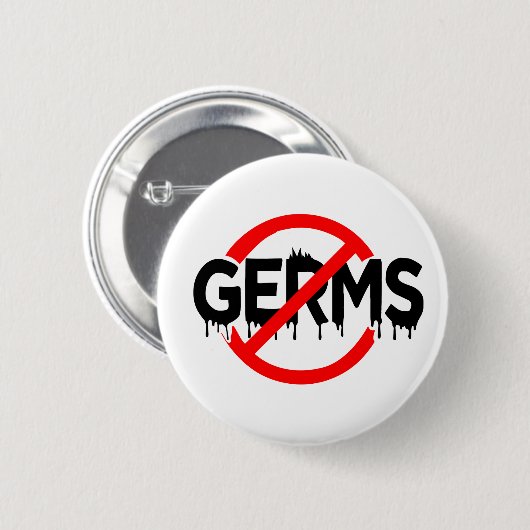 Germafobe No Germs Antibacterial Virus Funny Meme Ronde Button 5,7 Cm (Voorkant /achterkant)