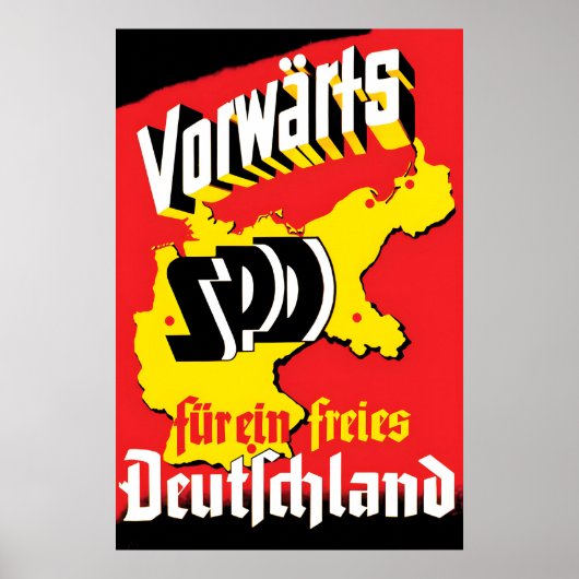 German 1949 Election Poster Forward SPD - For a (Voorkant)