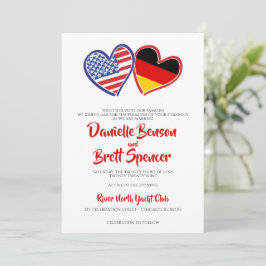 German American Heart Flags Huwelijk Kaart