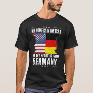 German American Patriot Grown Proud Home Heart USA T-shirt