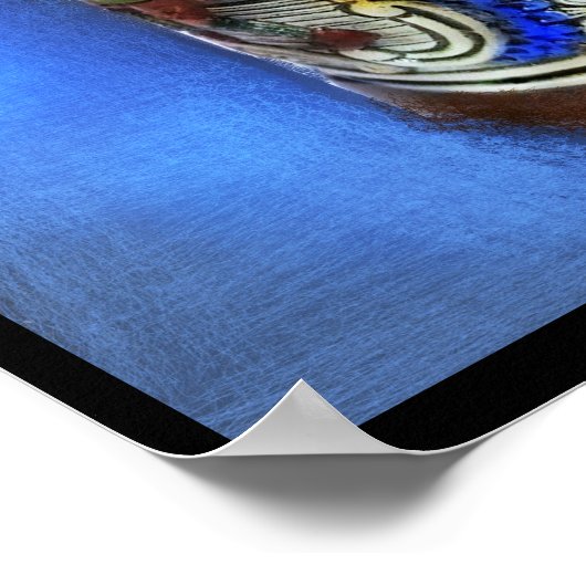 German Beer Stein w/scharnierend deksel blauw groe Poster (Hoek)