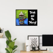 German Beer Stein w/scharnierend deksel blauw groe Poster (Thuiskantoor)