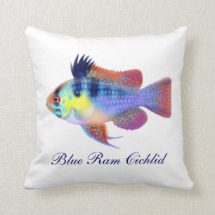 German Blue Ram Cichlid Fish Pillow Kussen