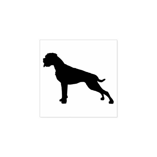 German Boxer Dog Classic Silhouette Rubberstempel (Afrduk)