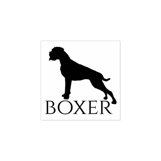 German Boxer Dog Classic Silhouette Rubberstempel (Afrduk)