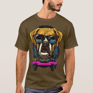 German Boxer Dog Computer Video Game Lover Gaming T-shirt