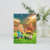 German bratwurst defeating Argentinian empanada so Briefkaart (Staand voorkant)