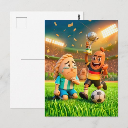 German bratwurst defeating Argentinian empanada so Briefkaart (Voorkant / Achterkant)