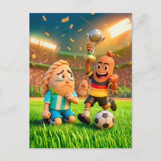 German bratwurst defeating Argentinian empanada so Briefkaart (Voorkant)