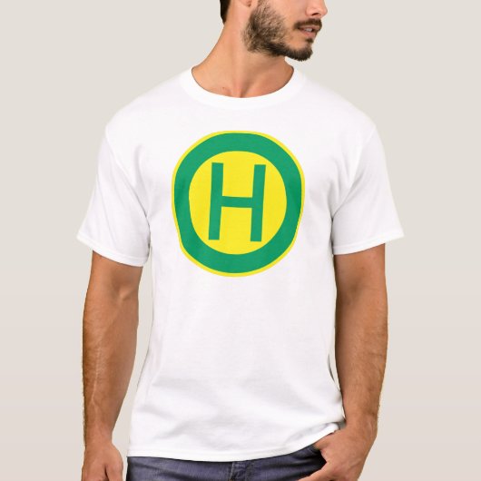 German Bus and Tram Stop sign Haltestelle T-shirt (Voorkant)