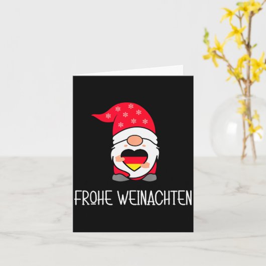 German Christmas Gnome Frohe Weinachten  Kaart (Gele Bloem)
