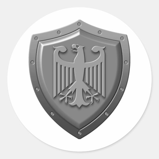 German Eagle Shield Ronde Sticker (Voorkant)