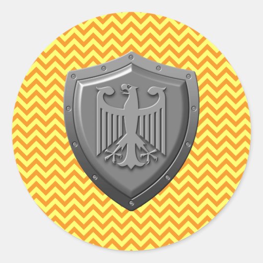 German Eagle Shield Ronde Sticker (Voorkant)