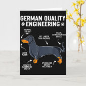 German Engineering Dachshund Lover Funny Doxie Dog Kaart (Gele Bloem)