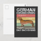 German Engineering Dachshund Puppy Weiner Dog Briefkaart (Voorkant / Achterkant)