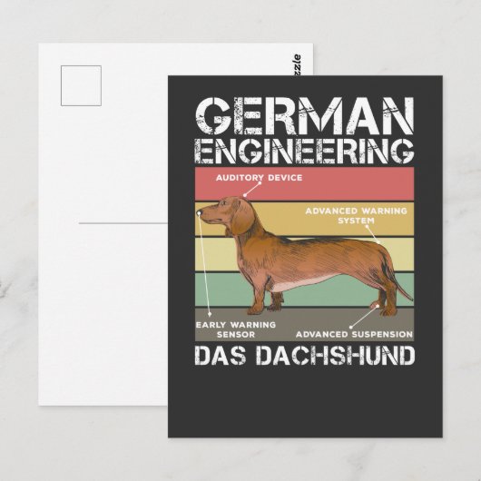 German Engineering Dachshund Puppy Weiner Dog Briefkaart (Voorkant / Achterkant)