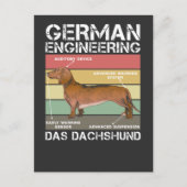 German Engineering Dachshund Puppy Weiner Dog Briefkaart (Voorkant)