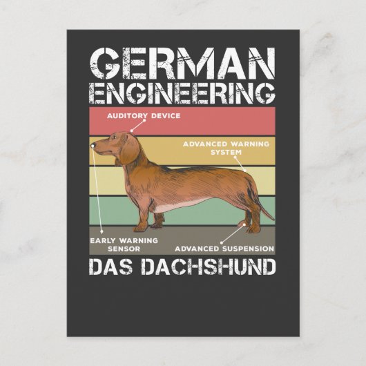 German Engineering Dachshund Puppy Weiner Dog Briefkaart (Voorkant)