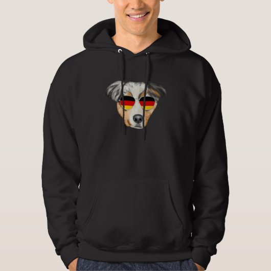German Flag Australian Shepherd Dog Germany Pocket Hoodie (Voorkant)