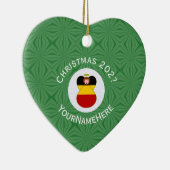 German Flag Christmas Angel Personalized Heart Keramisch Ornament (Rechts)