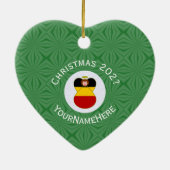 German Flag Christmas Angel Personalized Heart Keramisch Ornament (Achterkant)