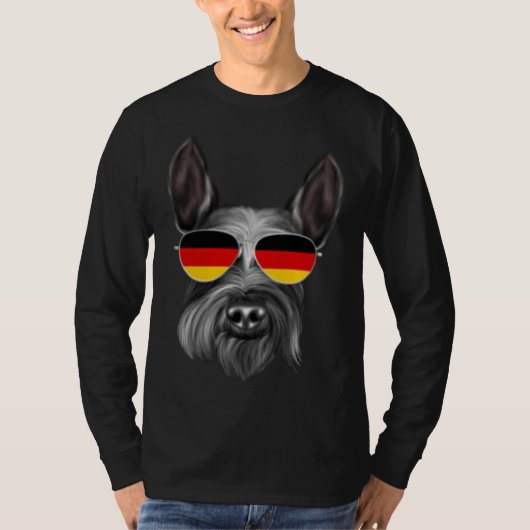 German Flag Giant Schnauzer Dog Germany Pocket T-shirt (Voorkant)